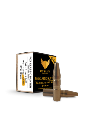 Fox Bullets Classic Hunter Tipless .243 6,5 g / 100 gr bleifreie Geschosse – 50 Stück