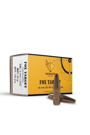 Fox Bullets Target .243 5,2 g / 80 gr bleifreie Geschosse – 100 Stück