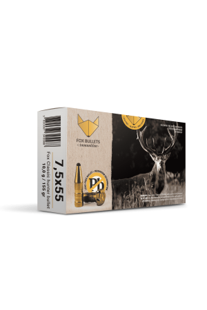 Fox Bullets Classic Hunter 7,5x55 Swiss 10,0 g / 155 gr bleifreie Munition – 20 Patronen