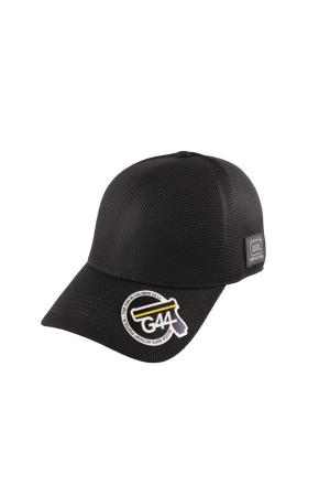 GLOCK Schildmütze/Cap „G44“ – nahtlos, mit abnehmbarem Sticker – Schwarz – One Size