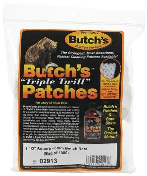 Butch's Triple Twill Reinigungspatches 1000 Stück für 6mm Bench Rest Rifle