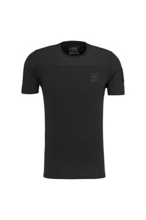 GLOCK Tactical T-Shirt Schwarz – Ripstop-Schultern, Stretch-Torso – Soft-Velcro-Badge – Größe 3XL