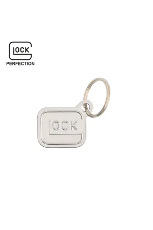 Glock Schlüsselanhänger „Logo“ – Metall verchromt – Silber – ca. 2,8 × 2,4 cm