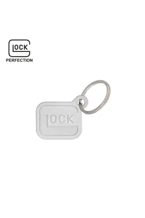 Glock Schlüsselanhänger „Logo“ – Metall versilbert – Silber – ca. 2,8 × 2,4 cm