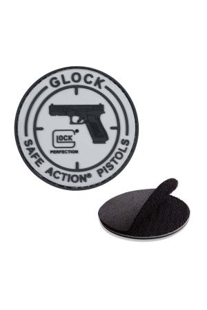 GLOCK Gummi-Patch "SAFE ACTION® PISTOLS" – Ø 8 cm – Klett