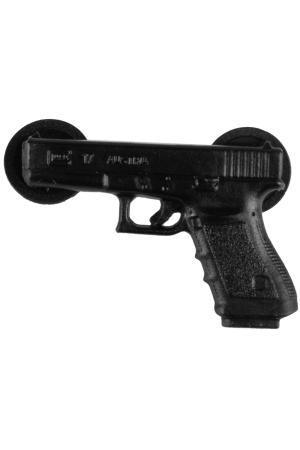 Glock Pin "Pistole" Kunststoff – Schwarz, ca. 20×30 mm