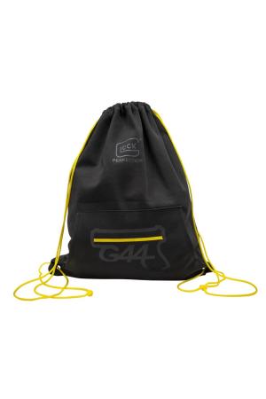 Glock Sporttasche/Turnbeutel mit Kordelzug "G44" – Dunkelgrau/Schwarz-Gelb – 38×46 cm