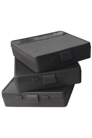 MTM Patronenbox P-100-9-40 schwarz mit Klappdeckel f. 100 Patronen 9mm u.w.
