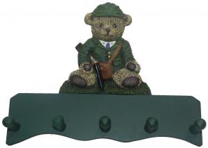 'Sir Teddy' 5 Wandkleiderhaken auf Brett