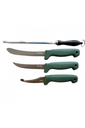 Tendy Schlachtset 3-tlg. mit Wetzstahl und Nylonetui