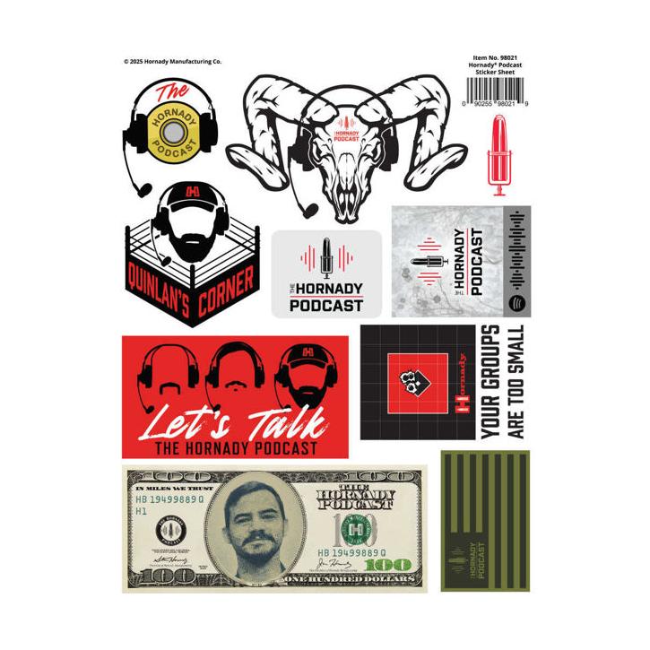 Hornady Podcast Sticker Sheet Aufkleberbogen