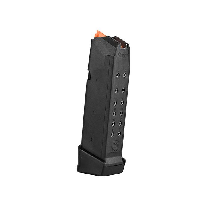 Glock Magazin G19+2 – 9mm Luger – 17 Schuss – Schwarz/Orange (Zubringer)