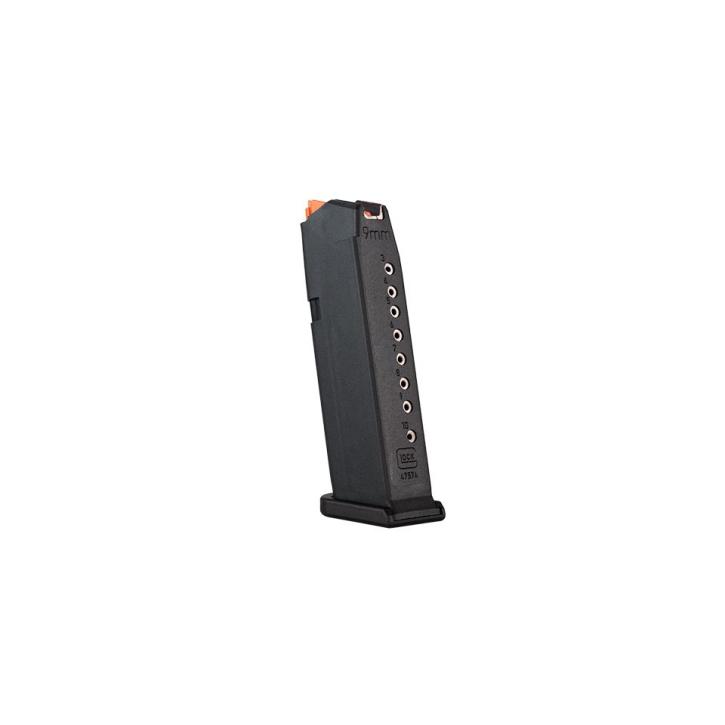 Glock Magazin Slim 01 für G43X/G48 – 10 Schuss – 9mm Luger – Schwarz/Orange (Zubringer)