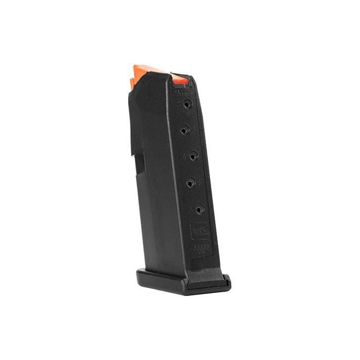 Glock Magazin G43 – 9mm Luger – 6 Schuss – Schwarz/Orange (Zubringer)