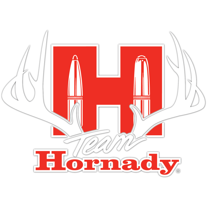 Hornady Team Hornady Antler Aufkleber – Rot/Weiß – ca. 14,0×9,8 cm