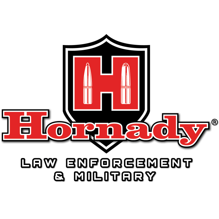 Hornady Law Enforcement & Military (LE) Aufkleber – Schwarz/Rot – 7,9×11,7 cm