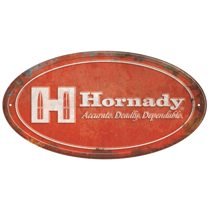 Hornady Oval Rustic Blechschild Vintage Aluminium