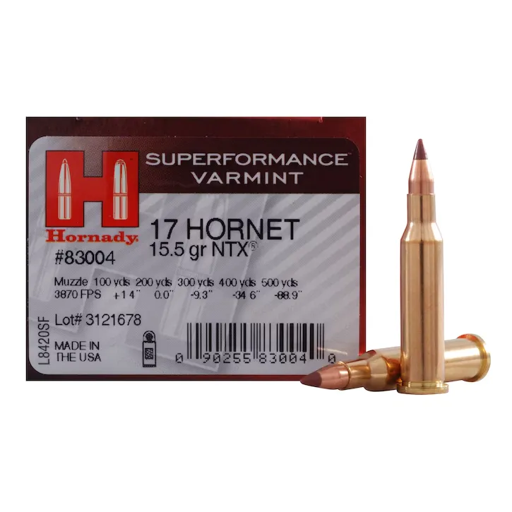 Hornady Superformance Varmint .17 Hornet 1,0 g / 15,5 gr NTX bleifrei – 25 Patronen