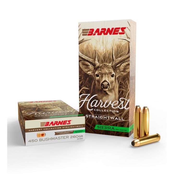 Barnes Harvest Collection .450 Bushmaster 16,8 g / 260 gr Sierra Pro-Hunter FN Jagdmunition – 20 Stück #32480