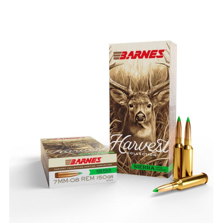 Barnes Harvest Collection 7mm-08 Rem. 9,7 g / 150 gr Sierra Tipped GameKing Jagdmunition – 20 Stück #32520