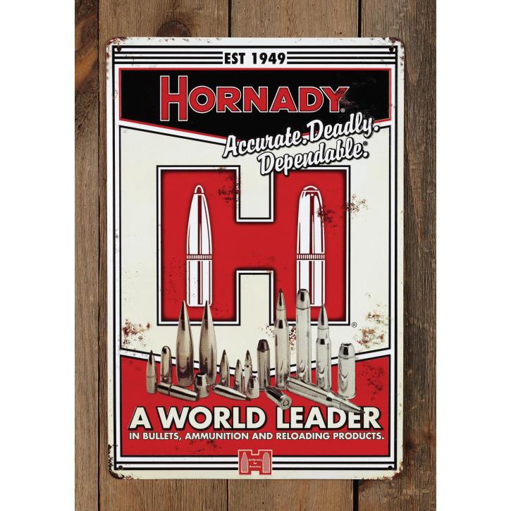 Hornady Vintage-Blechschild „Accurate. Deadly. Dependable.“ – 44,5×29,8 cm