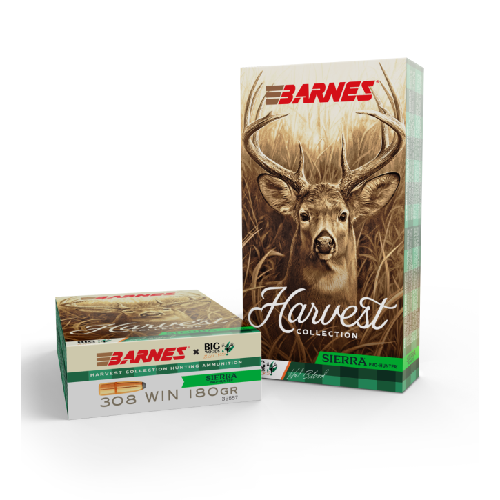 Barnes Harvest Collection BWB .308 Win. 11,7 g / 180 gr Sierra Pro-Hunter RN Jagdmunition – 20 Stück #32557