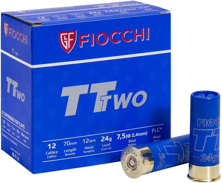 Fiocchi TT TWO Trap Sportschrot .12/70 24G #7,5 25 Patronen
