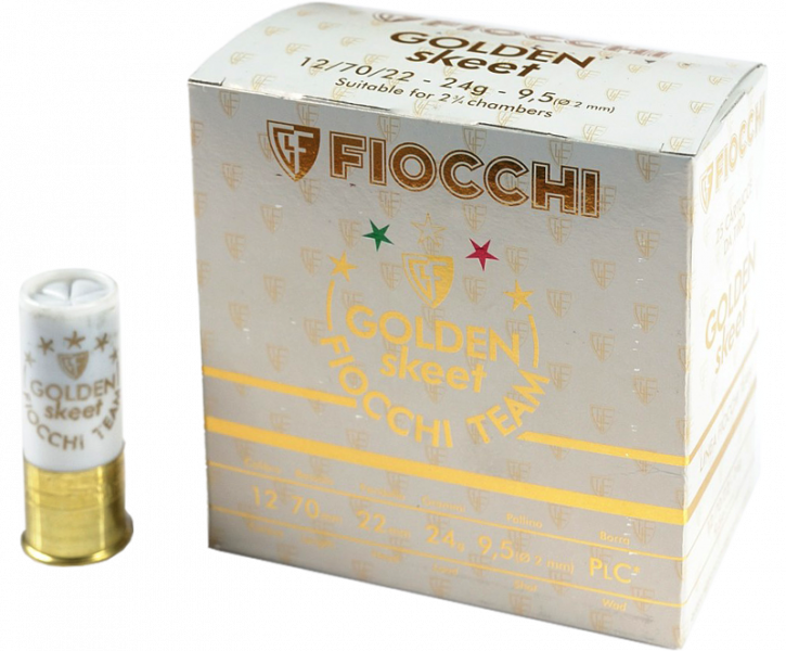 Fiocchi Golden Skeet Sportschrot .12/70 24G #9,5 25 Patronen