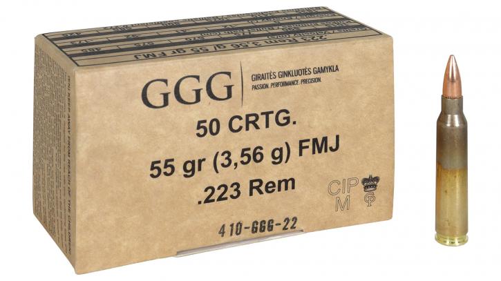 GGG .223 Rem. 55GR FMJ 50 Patronen