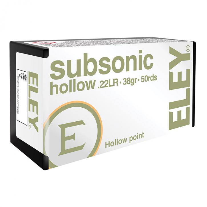 Eley Subsonic Hollow .22 LR 38GR HP 50 Patronen