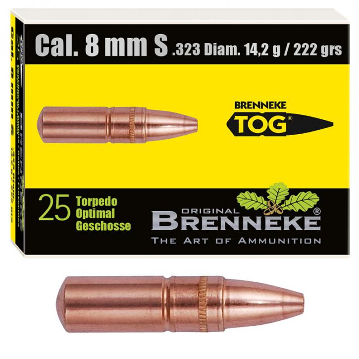 Brenneke Geschoss 8mm S (.323) TOG 14,2g / 220grs 25 Stück