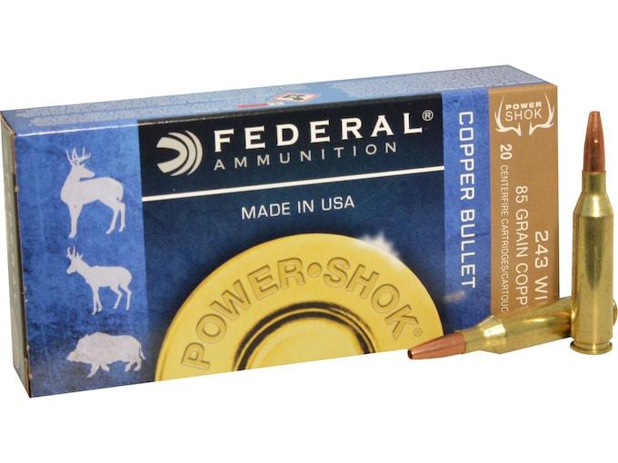 Federal Power-Shok .243 Win. 85GR Copper HP 20 Patronen