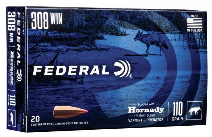 Federal Varmint & Predator .308 Win. 110GR Hornady V-Max 20 Patronen