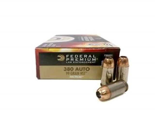 Federal Premium Personal Defense HST Law Enforcement .380 Auto 99GR JHP 50 Patronen