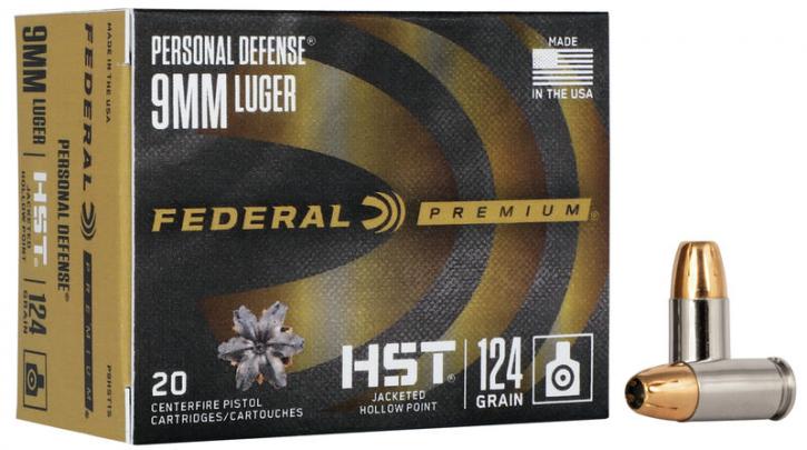 Federal Premium Personal Defense HST 9mm Luger 124GR JHP 20 Patronen