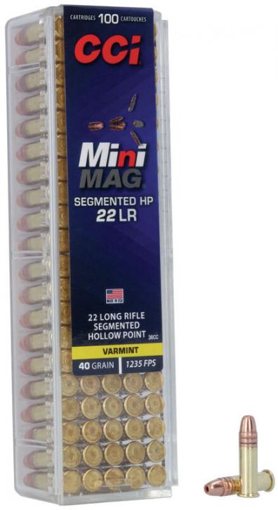 CCI Mini-Mag .22 LR 40GR Segmented HP 100 Patronen
