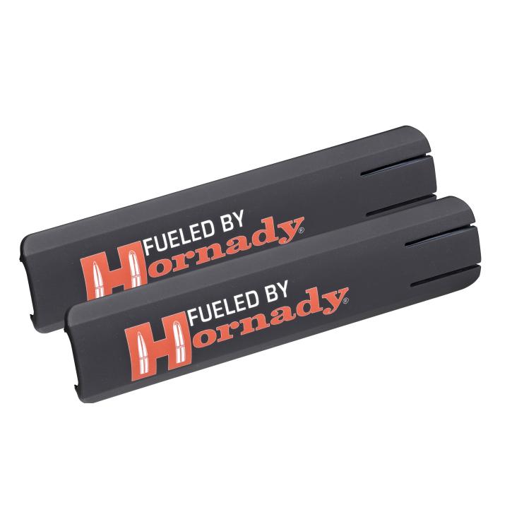 Hornady Picatinny-Schienenabdeckung „Fueled by Hornady“ – 2er-Set inkl. 2 Sticker – Schwarz