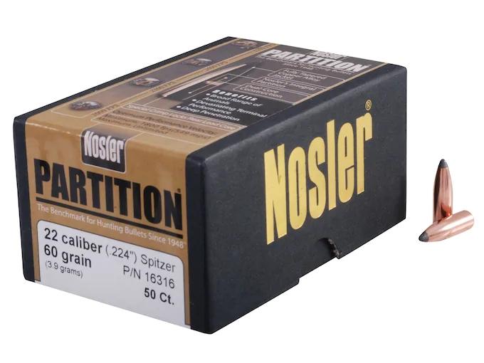 Nosler Geschoss Partition .22/.224 60GR Spitzer 50 Stück