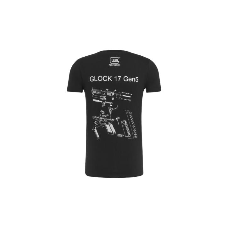 GLOCK T-Shirt „Engineering Gen5“ Herren kurzarm – Schwarz – Größe S
