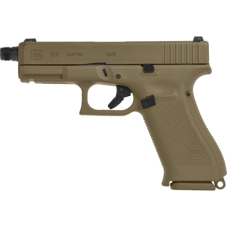 Glock Pistole G19X Crossover 9 mm Luger 4" / 10,2 cm M13,5x1 links Coyote, Crossover