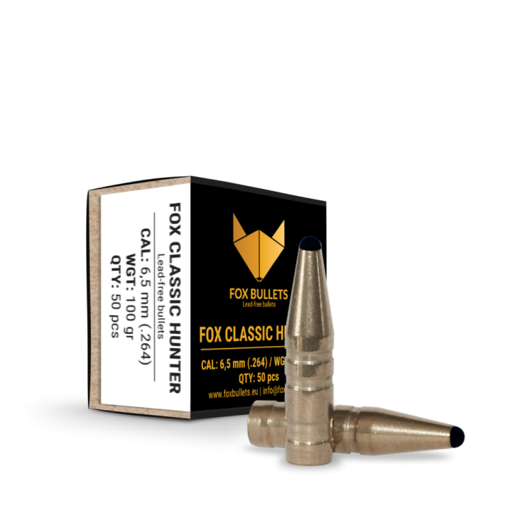 Fox Bullets Classic Hunter .264 6,5 g / 100 gr bleifreie Geschosse – 50 Stück