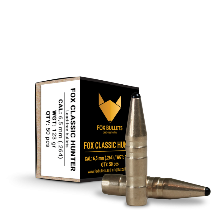 Fox Bullets Classic Hunter .264 8,0 g / 123 gr bleifreie Geschosse – 50 Stück