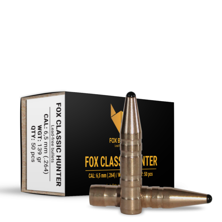 Fox Bullets Classic Hunter .264 9,0 g / 139 gr bleifreie Geschosse – 50 Stück