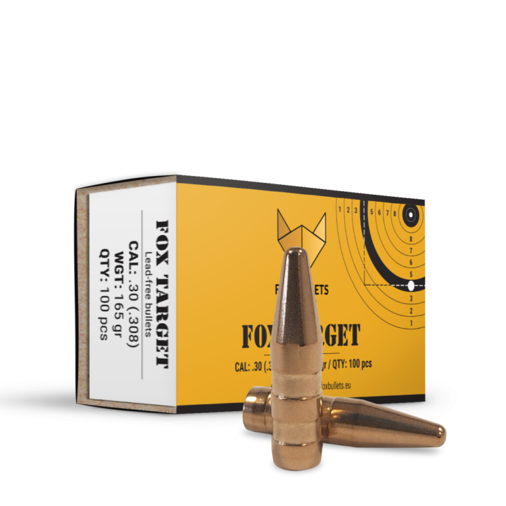 Fox Bullets Target .308 10,7 g / 165 gr bleifreie Geschosse – 100 Stück