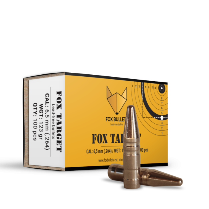Fox Bullets Target .264 8,0 g / 123 gr bleifreie Geschosse – 100 Stück