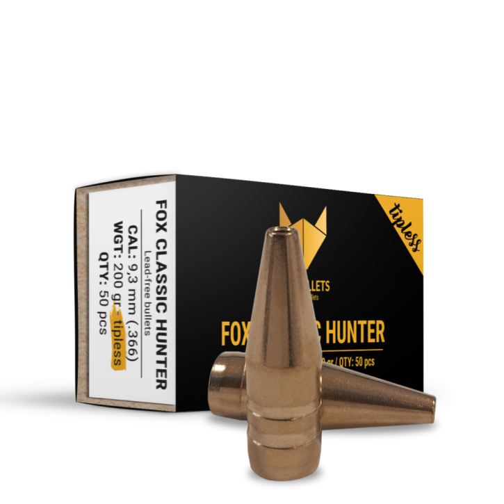 Fox Bullets Classic Hunter Tipless .366 13,0 g / 200 gr bleifreie Geschosse – 50 Stück