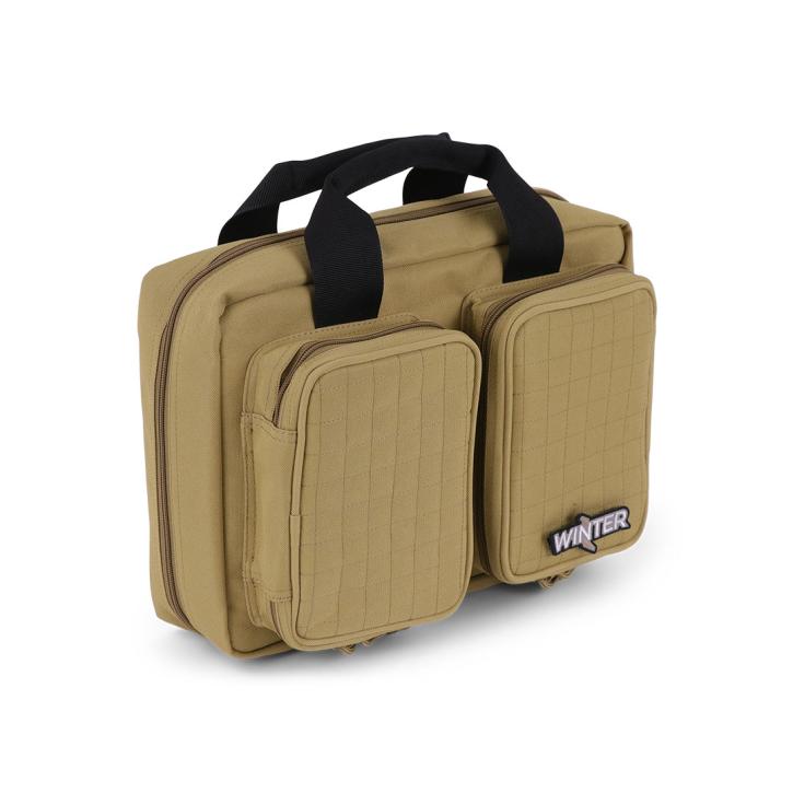 Winter Pistolentasche W8 für 2 Kurzwaffen – 8 Magazinhalter, 1000D, abschließbar (Dune)
