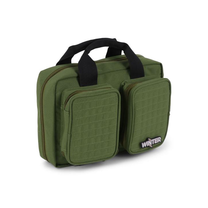 Winter Pistolentasche W8 für 2 Kurzwaffen – 8 Magazinhalter, 1000D, abschließbar (Forest)