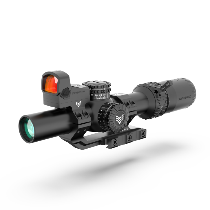 Swampfox American Warrior 250 Bundle – Arrowhead 1-10x24 LPVO Red Guerrilla Dot MIL+ Liberty II 3 MOA Red + Freedom Mount Pro