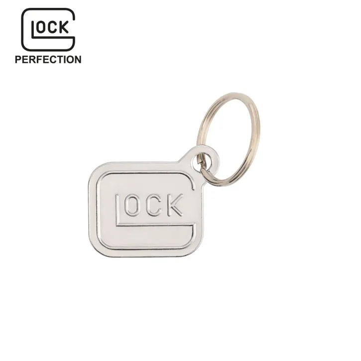 Glock Schlüsselanhänger „Logo“ – Metall verchromt – Silber – ca. 2,8 × 2,4 cm